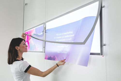 Wall-mounted display panel - LED CHROME - Flex - countertop / wall / ceiling