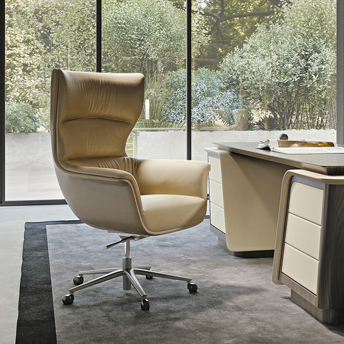 Contemporary office armchair Blues TURRI fabric leather