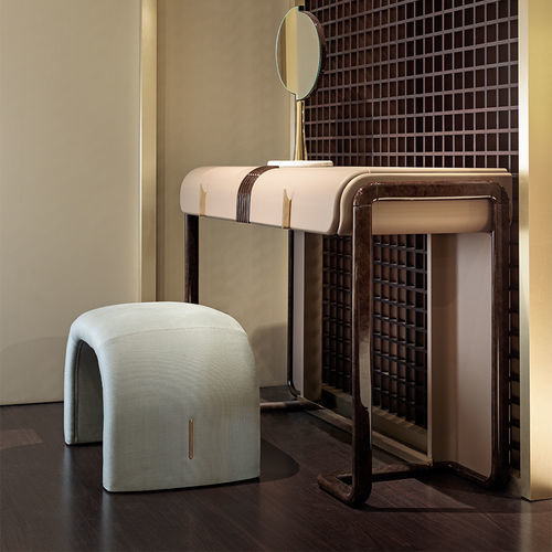 Contemporary pouf - Eclipse  - TURRI - fabric / leather / upholstered