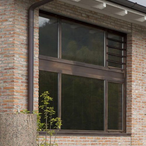 Aluminum window - IRON LINE - CIPRIANI SERRAMENTI - fixed / quadruple-glazed / thermal break