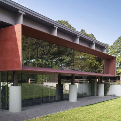 Insulated glass panel curtain wall - CIPRIANI SERRAMENTI - transparent / mirror