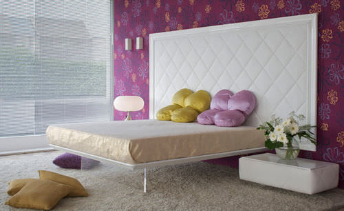 Double bed - FLY - VOLTAN INDUSTRIA MOBILI of Luigi Voltan & C. - contemporary / with upholstered headboard / leather