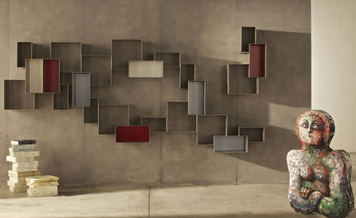 Modular shelf - 555 - COMPOSITION N.015 - VOLTAN INDUSTRIA MOBILI of Luigi Voltan & C. - contemporary / metal