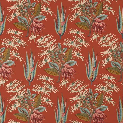Upholstery fabric - DESERT FLOWER II - Zoffany - for curtain / floral pattern / cotton