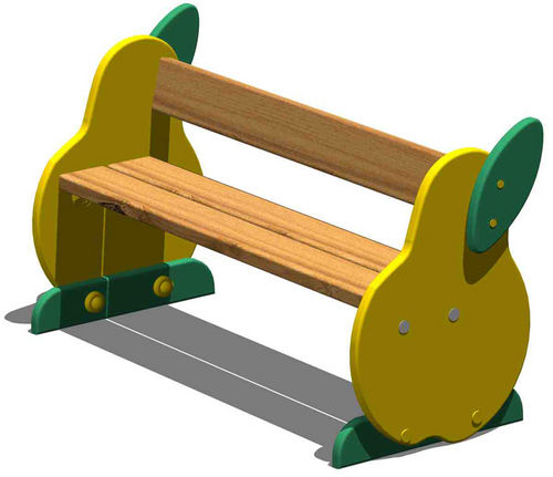 Original design garden bench - 017106 - LEGNOLANDIA - pine / polyethylene / child's