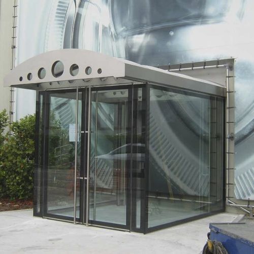 Entry door - GLASSMURA - MURA - glass / stainless steel / swing