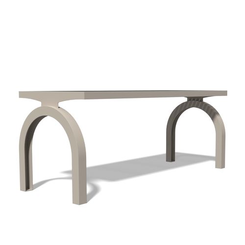 Contemporary table - COMFONY 140 - BENKERT BÄNKE - aluminum / in lacquered stainless steel / PET