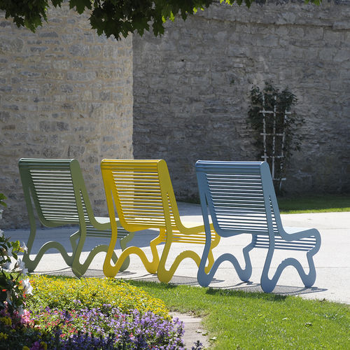 Contemporary chair - SIARDO 10R - BENKERT BÄNKE - outdoor / in lacquered stainless steel / high back