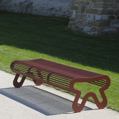 Contemporary public bench - SIARDO 10R - BENKERT BÄNKE - powder-coated steel / without backrest / without armrests