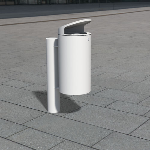 Public trash can - 230 - BENKERT BÄNKE - in lacquered stainless steel / with built-in ashtray / with lid