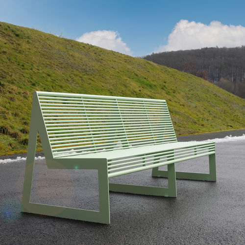 Contemporary public bench - SIARDO 30R - BENKERT BÄNKE - powder-coated steel / with backrest / without armrests