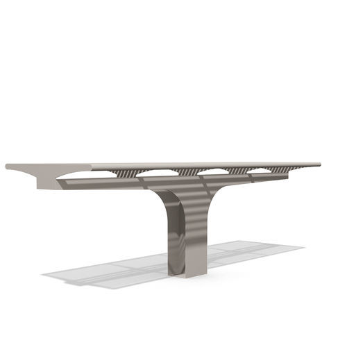 Contemporary picnic table - SIARDO S20R - BENKERT BÄNKE - stainless steel / stainless steel base / rectangular