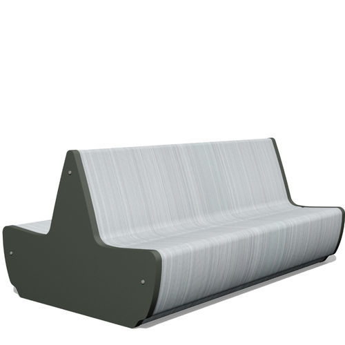 Contemporary bench - DOPPELBANK - BENKERT BÄNKE - stainless steel / powder-coated stainless steel / with backrest