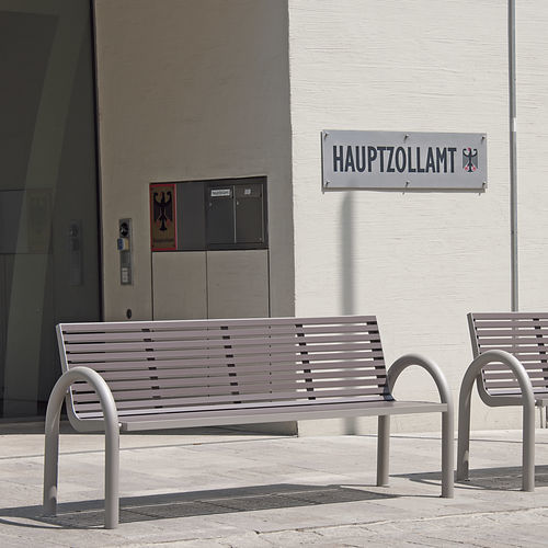 Traditional public bench - COMFONY 150 - BENKERT BÄNKE - stainless steel / aluminum / PET