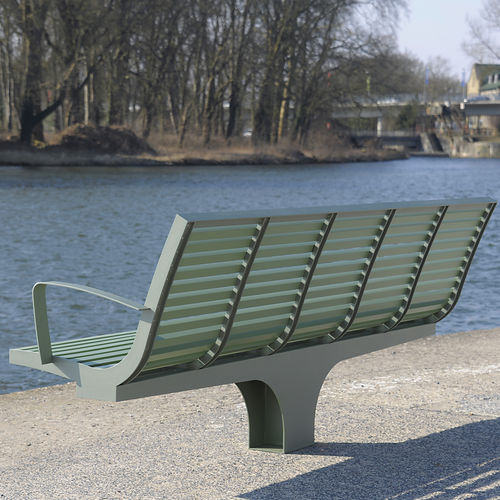 Contemporary public bench - COMFONY S20 - BENKERT BÄNKE - aluminum / in lacquered stainless steel / PET