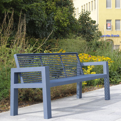 Contemporary public bench - SICORUM M100 - BENKERT BÄNKE - stainless steel / with backrest / without armrests