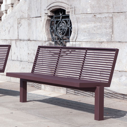 Contemporary public bench - SICORUM M400 - BENKERT BÄNKE - stainless steel / with backrest / without armrests