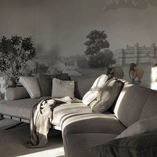 Traditional wallpaper - THE TEA ROUTE - Misha wallcoverings - silk / nature pattern / scenic