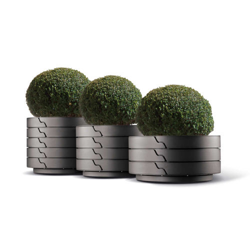 Cast aluminum planter - FLORES - METALCO - powder-coated steel / round / contemporary