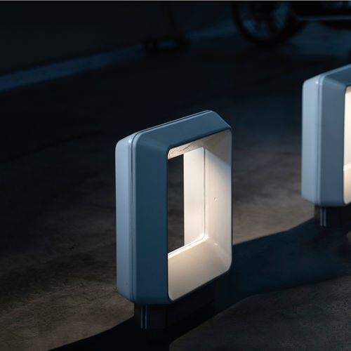 Pedestrian bollard - HOLLOW - METALCO - high-performance concrete / integrated LED / luminous