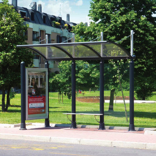 Stainless steel bus shelter - ARTS - METALCO - methacrylate / extruded aluminum / sheet steel