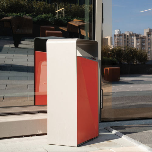 Public trash can - PACK - METALCO - recycling / painted steel / with built-in ashtray