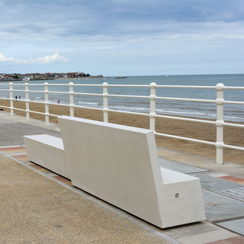 Contemporary bench - MAKATITE - METALCO - engineered stone / with backrest / without armrests