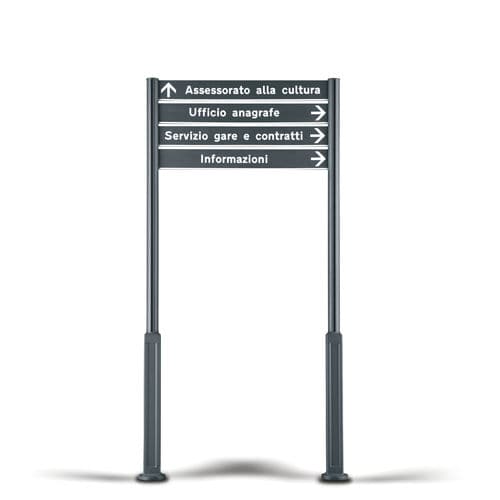 Signboard with long legs - PARVUS - METALCO - floor-mounted / extruded aluminum / powder-coated steel