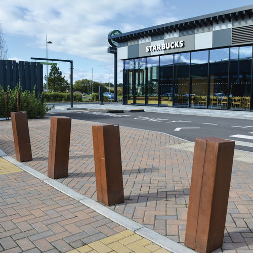 Pedestrian bollard - HESPERIA  - METALCO - sheet steel / powder-coated steel / COR-TEN® steel