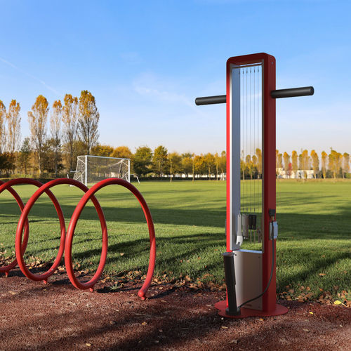 Steel bike repair station - CORIBI’ - METALCO - with tool kit / for public space