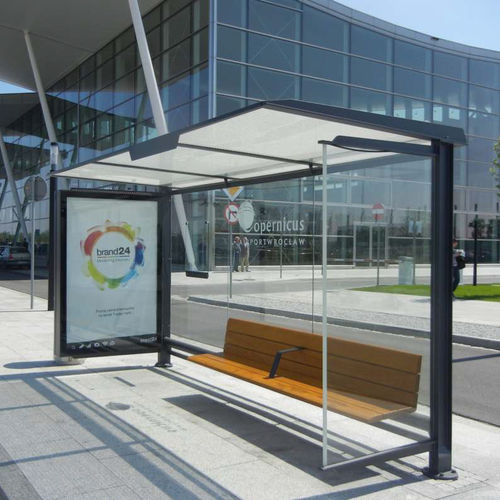 Metal bus shelter - PENSILIS 1722 & 1223 - METALCO - glass