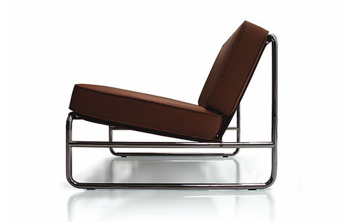 Contemporary armchair - MISS - ferlea - leather / metal / commercial