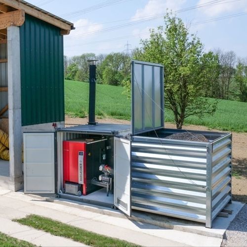 Wood pellet storage room POWERBOX HARGASSNER