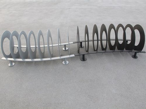Floor-mounted bike rack - OLA - LAB23 - original design / for public space / zinc-plated steel