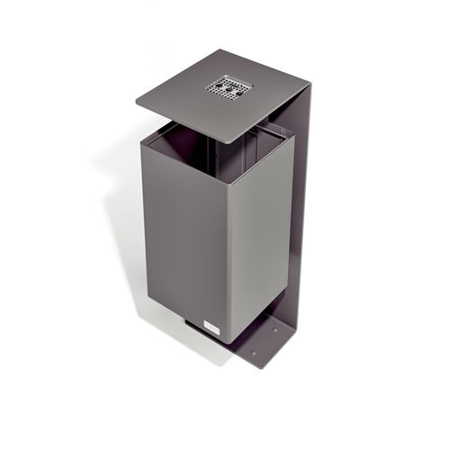 Steel trash can - PURE - LAB23 - commercial / single / contemporary