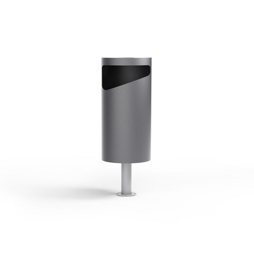 Steel trash can - URUS-C - LAB23 - stainless steel / floor-standing / for public space