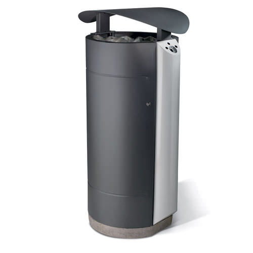 Public trash can - MASH - LAB23 - galvanised steel / with built-in ashtray / contemporary