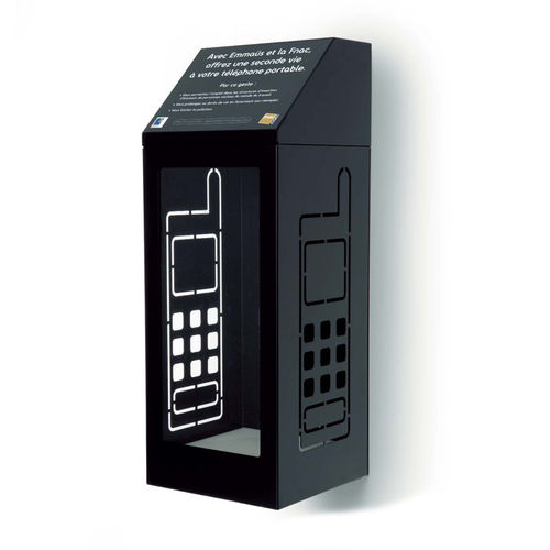 Public trash can - FLY - LAB23 - wall-mounted / metal / for telephones