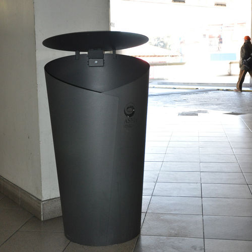 Galvanised steel trash can - AVO - LAB23 - single / contemporary / public