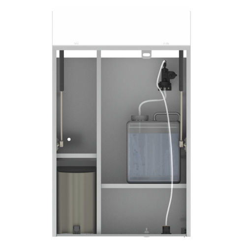 Bathroom cabinet with soap dispenser - SA - Stern Engineering Ltd. - with integrated hand dryer / all-in-one / with hand dryer