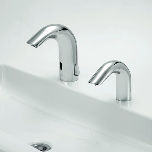 Mixer tap with soap dispenser - CLASSIC 1000 DUO - Stern Engineering Ltd. - for washbasin / countertop / electronic