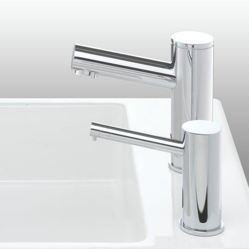 Mixer tap with soap dispenser - ELITE DUO - Stern Engineering Ltd. - bathroom sink / countertop / electronic