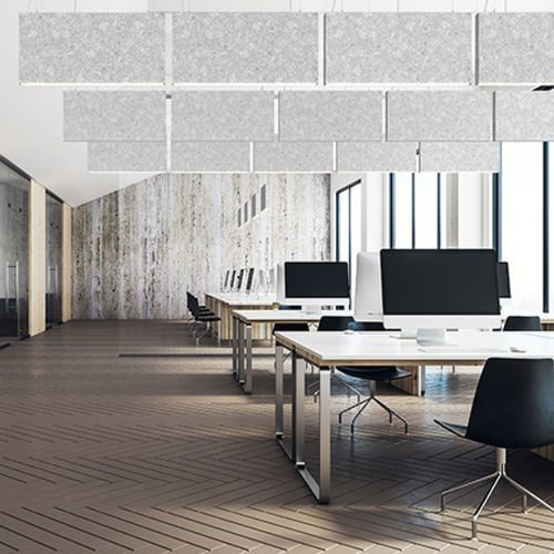 Illuminated acoustic panel - FX65 SILENCE  - GLAMOX - hanging / PET / polyester fiber