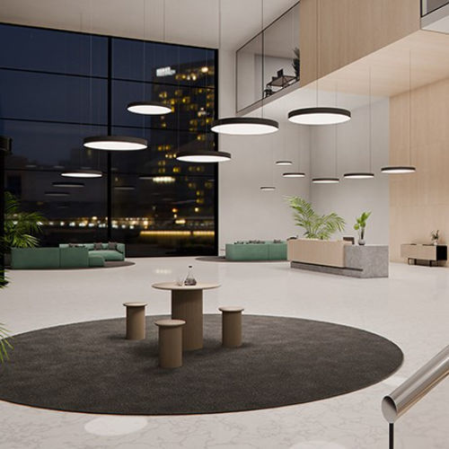 Hanging light fixture - LUNA-P G2  - GLAMOX - LED / round / square