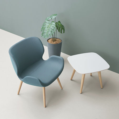 Contemporary visitor chair - PHLOX - Okamura - indoor / fabric / wooden base