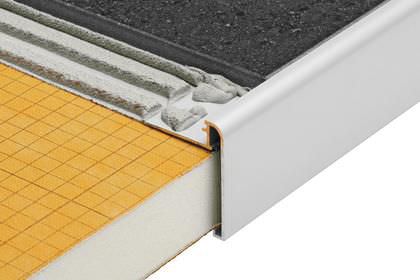Aluminum edge trim - SCHLUTER®-RONDEC-STEP - Schluter Systems - for tile / straight