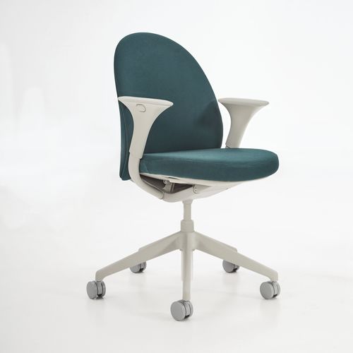 Contemporary office chair ESSA Teknion fabric metal base