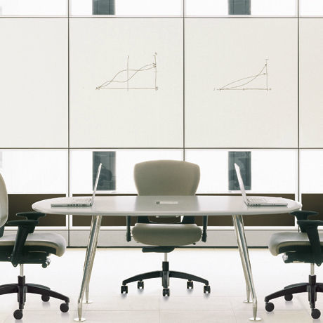 Contemporary boardroom table - AUDIENCE - Teknion - MDF / laminate / metal base