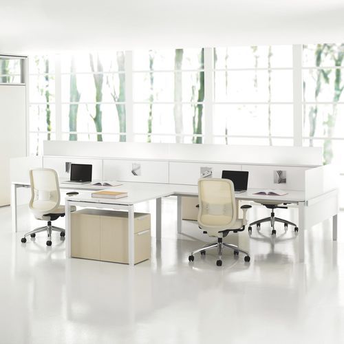 Workstation desk - INTERPRET - Teknion - free-standing / 2 person / 6 person
