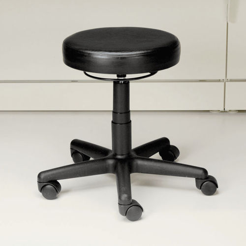 Leather office stool - ABILITY - Teknion - on casters / adjustable-height / upholstered